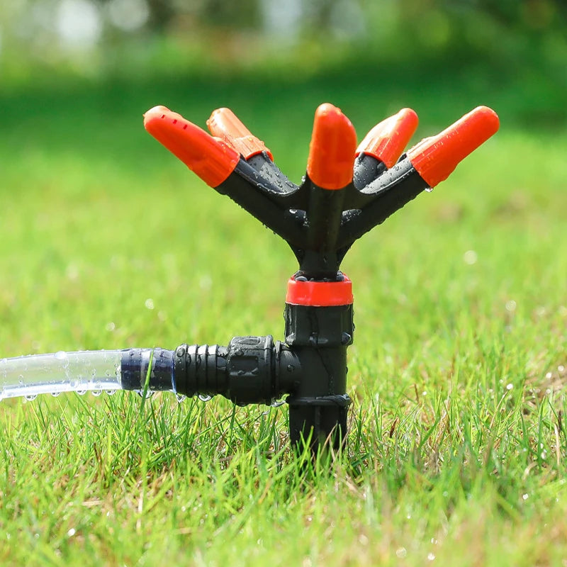 Aspersor Giratorio 360° Automático: Riego Uniforme Tipo Lluvia para Jardín y Césped