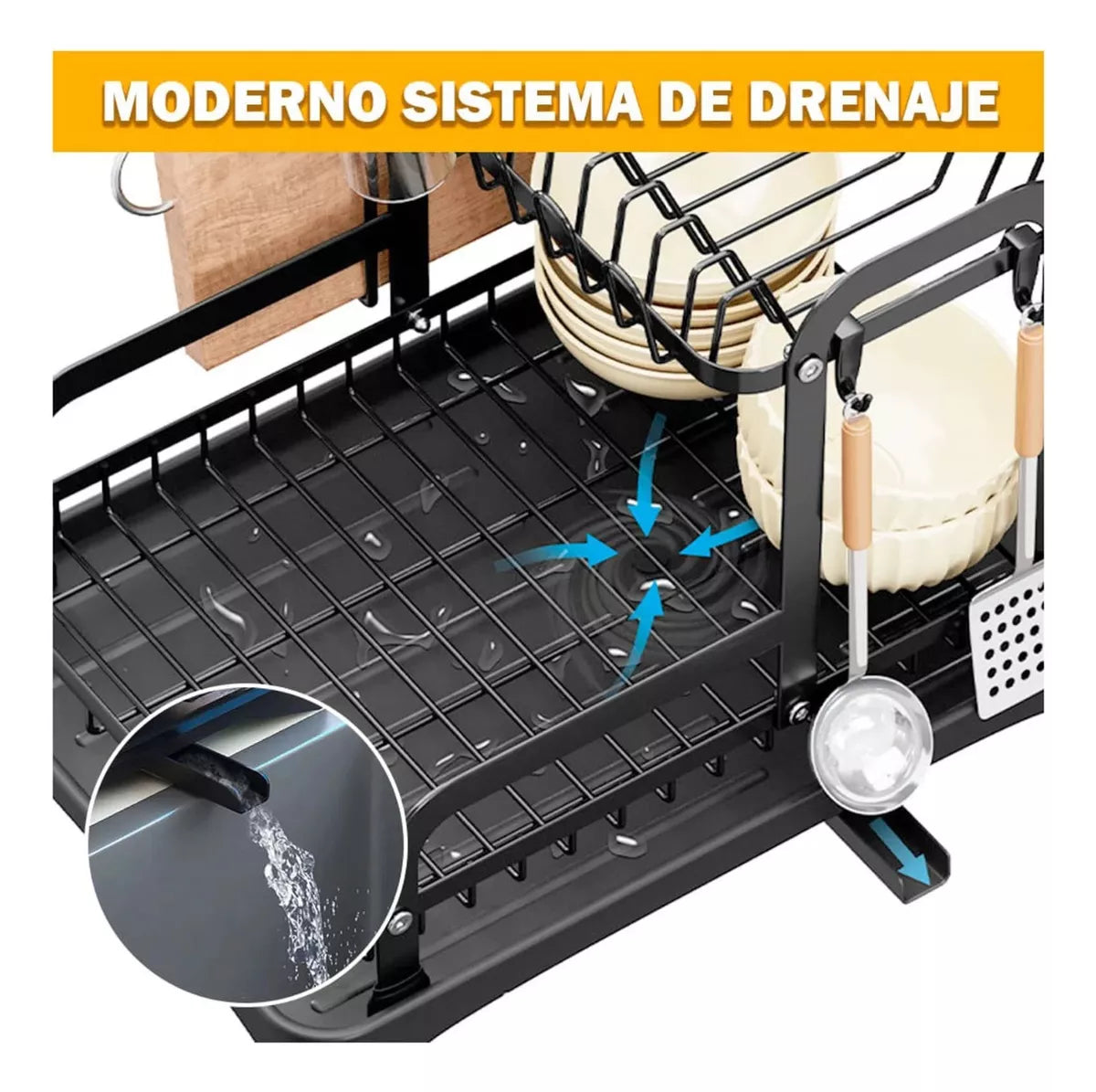 Platero Escurridor 2niveles Drenaje Meta