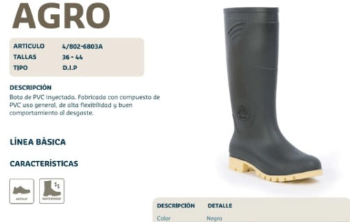 Bota Agro en PVC Bata para Hombre: Comodidad, Seguridad y Durabilidad para el Trabajo en el Campo