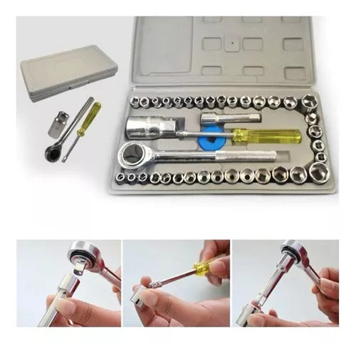 Juego de Llaves de Vaso Profesional de 40 Piezas: ¡Tu Solución Completa para Bricolaje y Reparaciones!