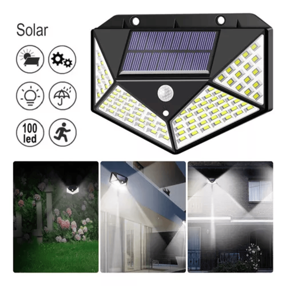 Lámpara Solar de Pared con 180 LEDs y Sensor de Movimiento: ¡Iluminación Inteligente y Ecológica para Exteriores!