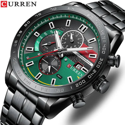 Reloj Curren 8410: Cronógrafo en Acero Inoxidable con Estilo Robusto