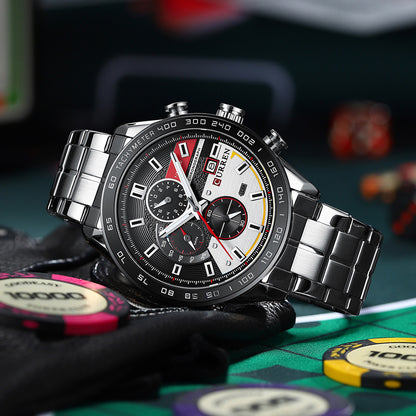 Reloj Curren 8410: Cronógrafo en Acero Inoxidable con Estilo Robusto