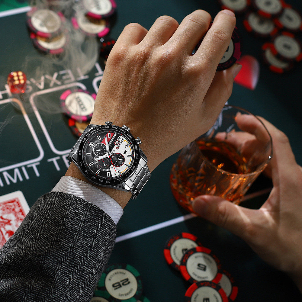 Reloj Curren 8410: Cronógrafo en Acero Inoxidable con Estilo Robusto