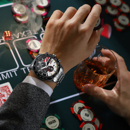 Reloj Curren 8410: Cronógrafo en Acero Inoxidable con Estilo Robusto
