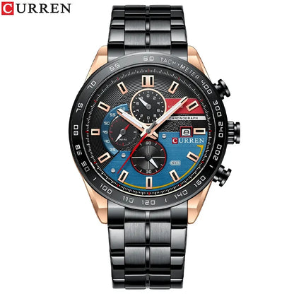 Reloj Curren 8410: Cronógrafo en Acero Inoxidable con Estilo Robusto