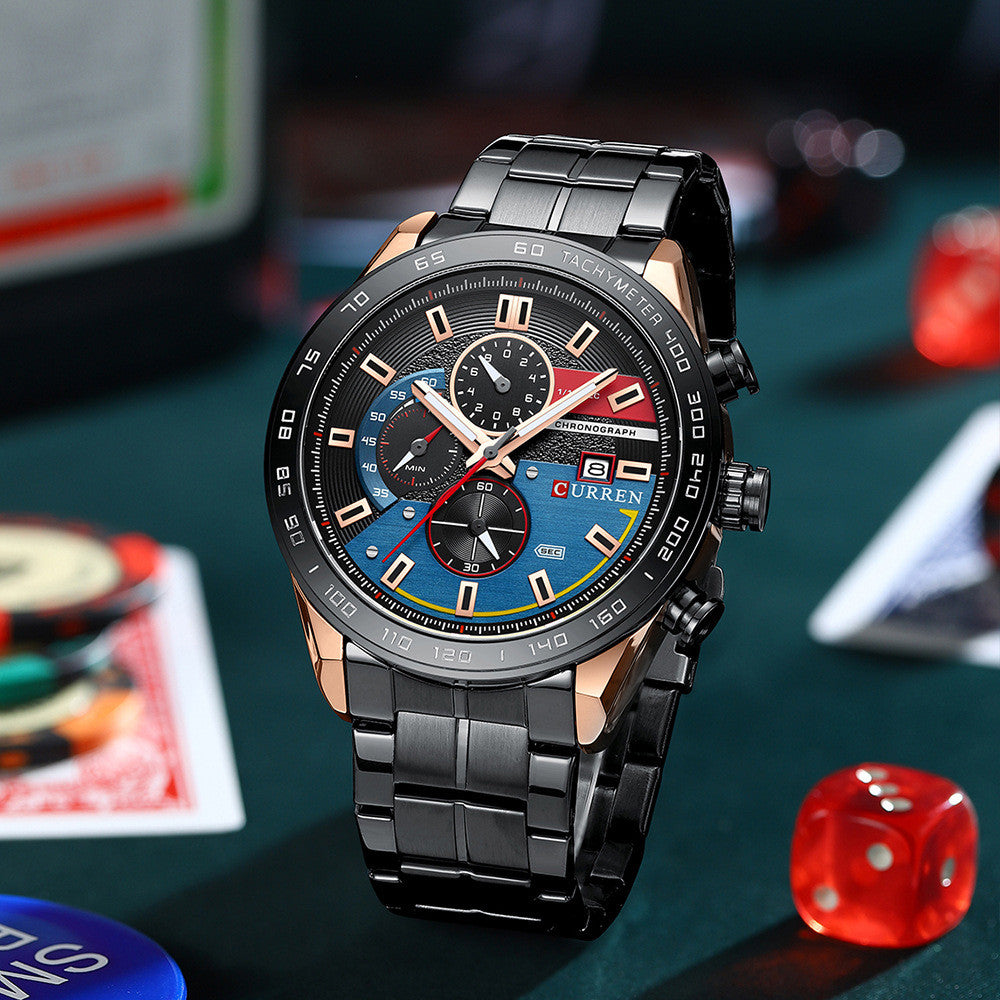 Reloj Curren 8410: Cronógrafo en Acero Inoxidable con Estilo Robusto