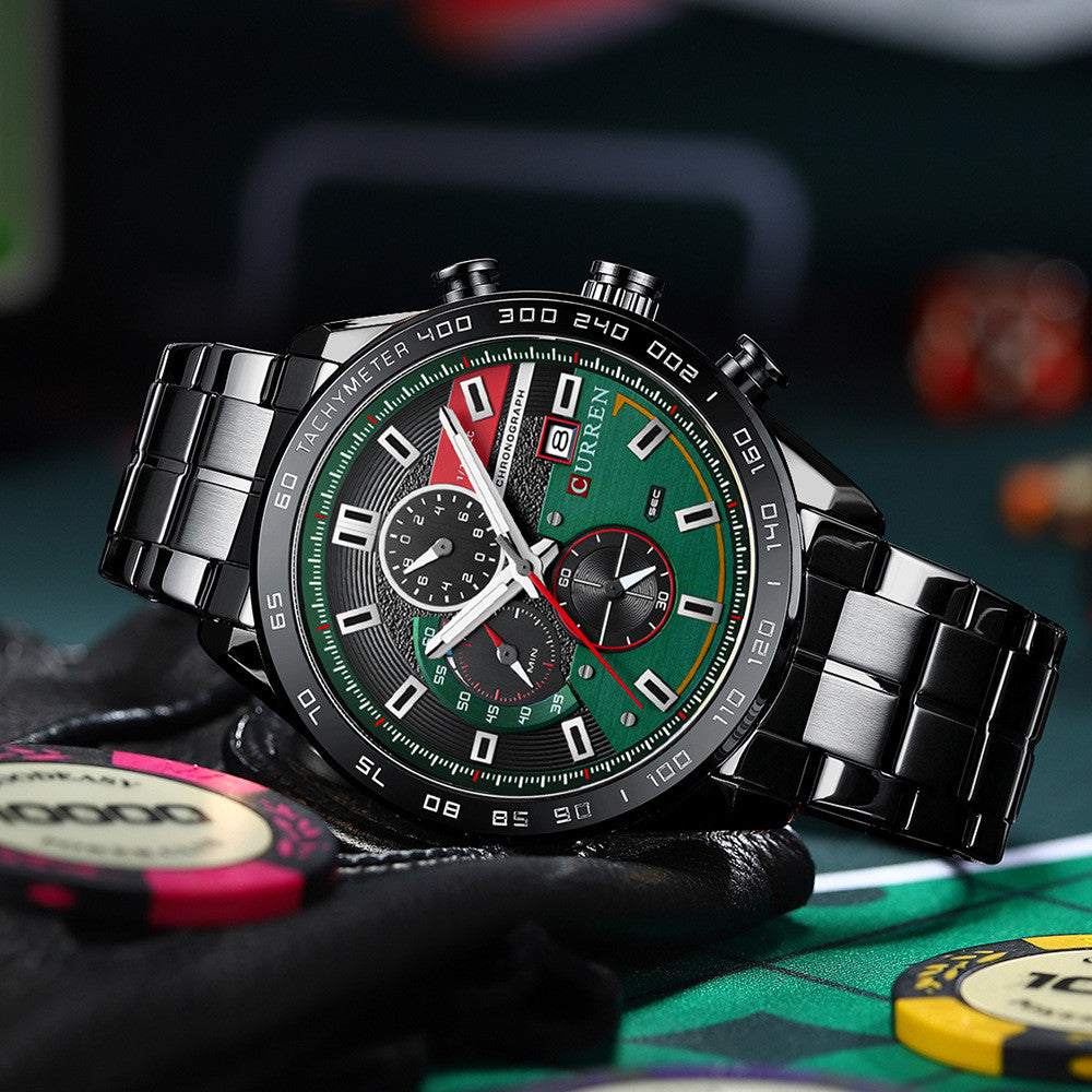Reloj Curren 8410: Cronógrafo en Acero Inoxidable con Estilo Robusto