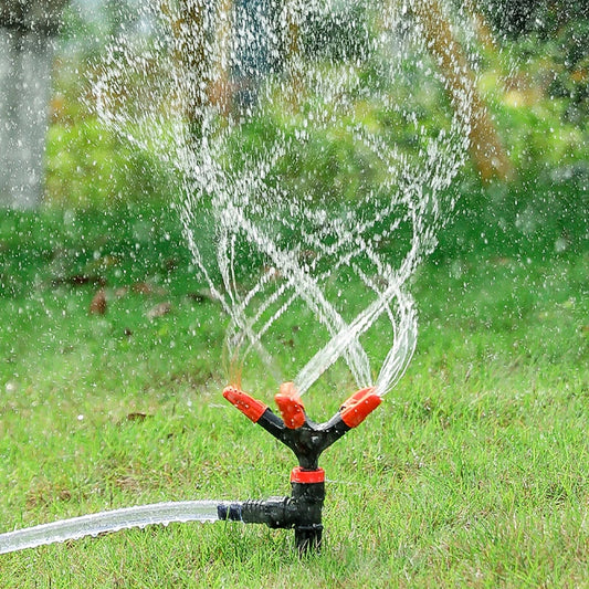 Aspersor Giratorio 360° Automático: Riego Uniforme Tipo Lluvia para Jardín y Césped