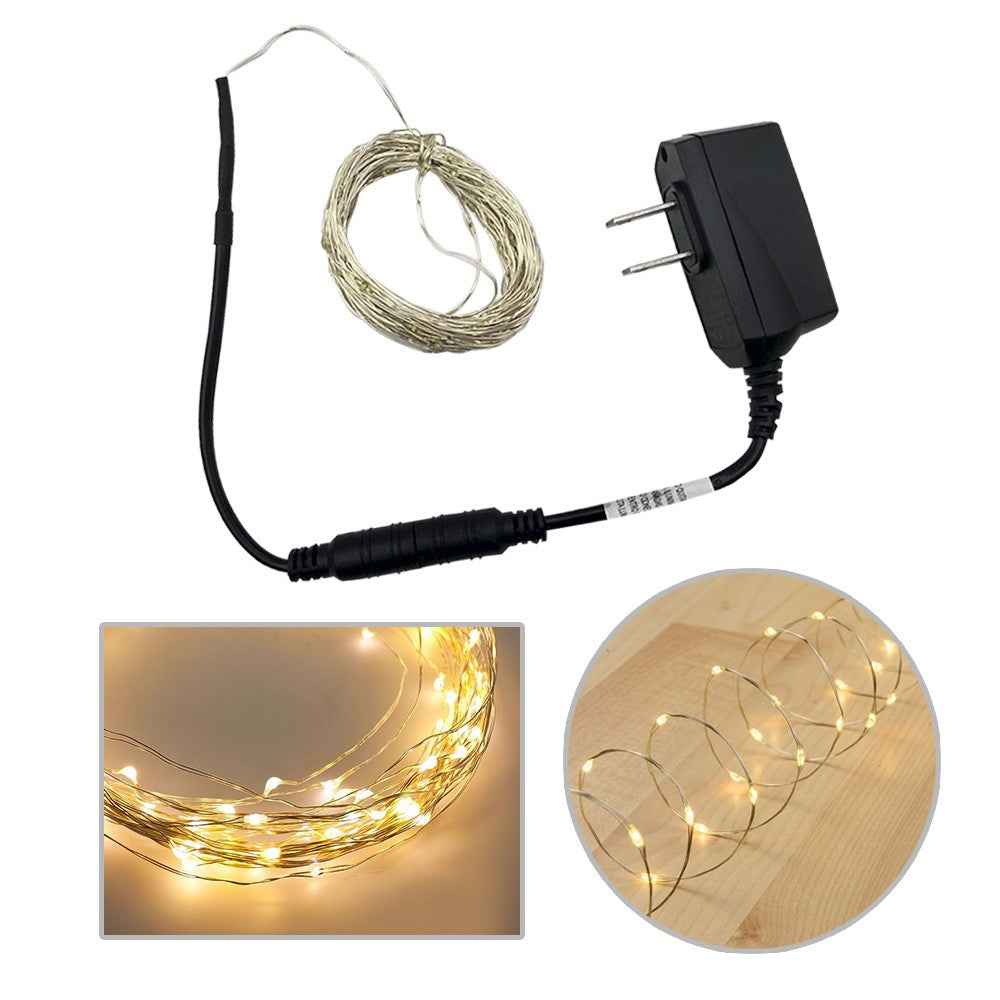 Guirnalda de Luces Micro LED de 10 Metros (Luz Cálida): ¡100 Luces y 50 Ganchos de Madera para Colgar Fotos!