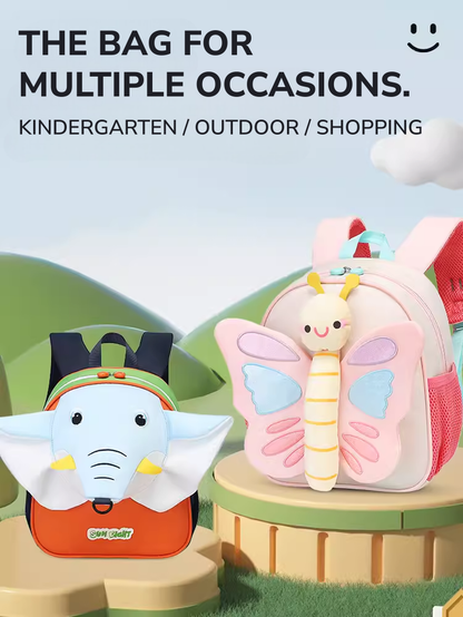 Bolso Morral Infantil de Peluche (26.5cm) con Arnés Anti-Pérdida: Impermeable, Seguro y Suave