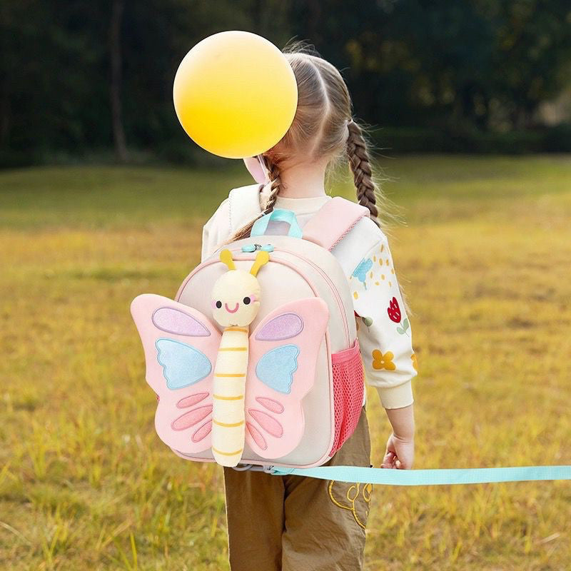 Bolso Morral Infantil de Peluche (26.5cm) con Arnés Anti-Pérdida: Impermeable, Seguro y Suave