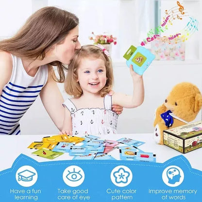 Dispositivo de Aprendizaje Didáctico Infantil Bilingüe: ¡Pronuncia Palabras en Inglés con Tarjetas y Recargable!