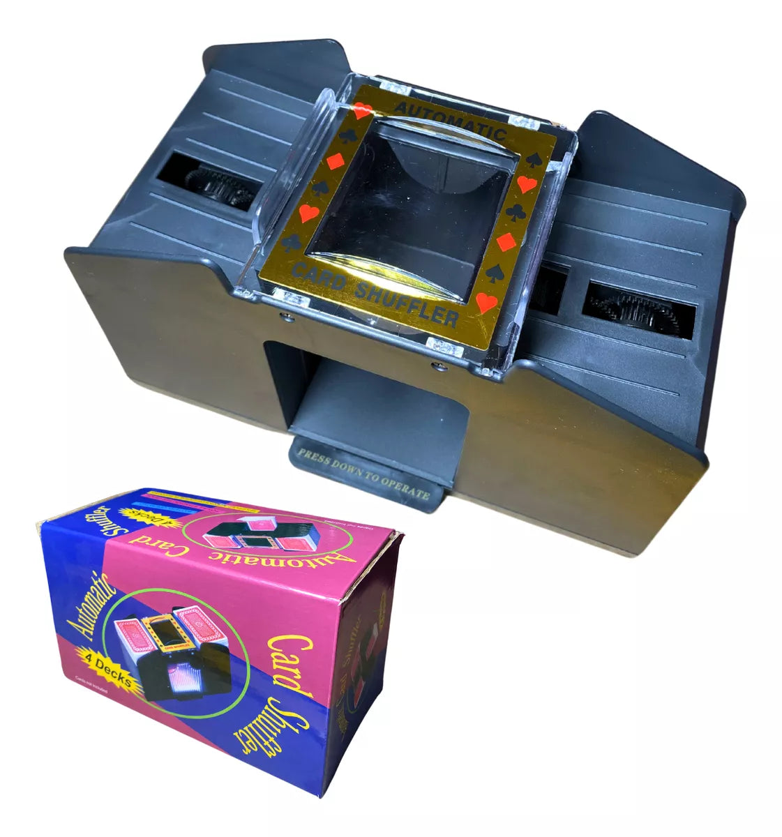 Barajador Automático de Cartas Eléctrico (2 Mazos): Mezcla Rápida y Uniforme para Póker, Blackjack y Juegos de Mesa