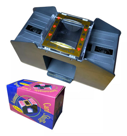Barajador Automático de Cartas Eléctrico (2 Mazos): Mezcla Rápida y Uniforme para Póker, Blackjack y Juegos de Mesa