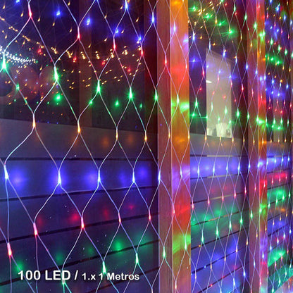 Luces navidad Malla LED 100 Luces 1x1 Metro 100 TC-B