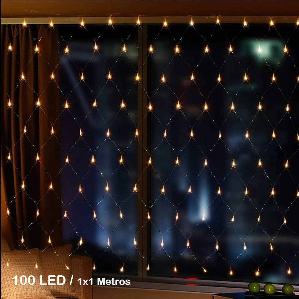 Luces navidad Malla LED 100 Luces 1x1 Metro 100 TC-B