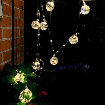 Guirnalda de Luces Micro LED de 4 Metros con 10 Burbujas: ¡Iluminación Fija y Decoración Versátil!