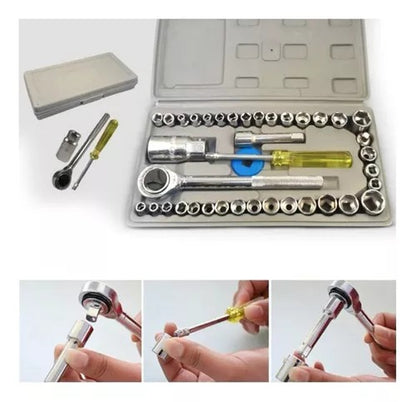 Juego de Llaves de Vaso Profesional de 40 Piezas: ¡Tu Solución Completa para Bricolaje y Reparaciones!