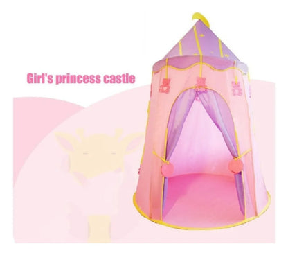 Tienda de Juegos Infantil Tipo Castillo para Niñas 110x110x145 cm: ¡Refugio Mágico, Portátil y Resistente para Interior/Exterior!