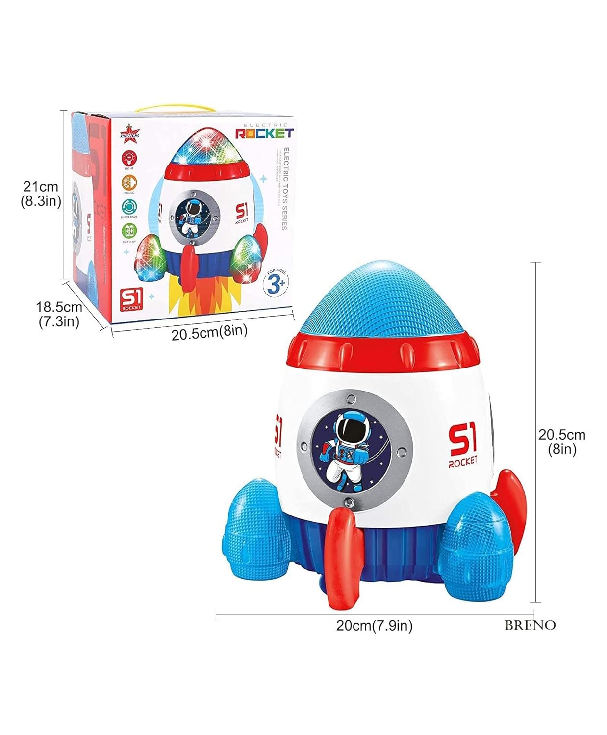 Cohete Espacial Musical Interactivo con Movimiento y Luces LED: ¡Estimula la Imaginación de Pequeños Exploradores!