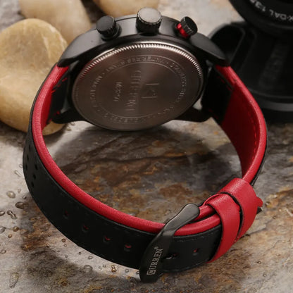 Reloj Curren 8250: Estilo Clásico con Pulso de Cuero y Tarjeta de Garantía