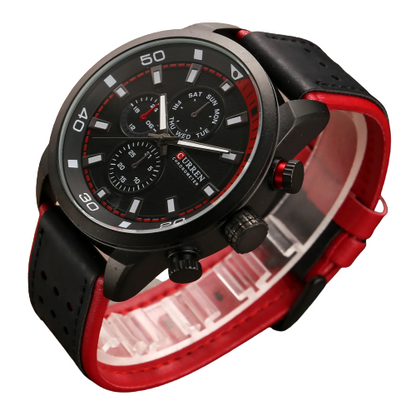 Reloj Curren 8250: Estilo Clásico con Pulso de Cuero y Tarjeta de Garantía