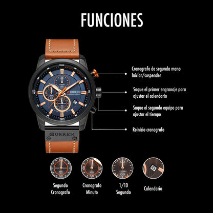 Reloj Curren 8291: Cronógrafo de Cuarzo con Estilo Casual y Elegante
