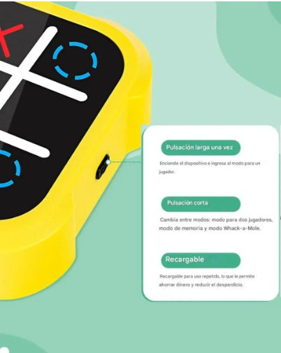 Juego Electrónico TRIKI TRIKI LED: Diversión Clásica Recargable y Portátil para Todas las Edades