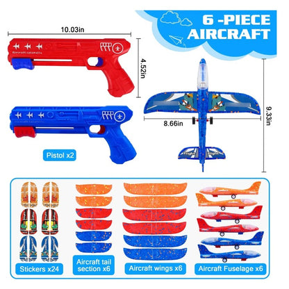 Lanzador de Aviones con Catapulta: Juguete de Vuelo de Alta Velocidad y Aviones de Espuma