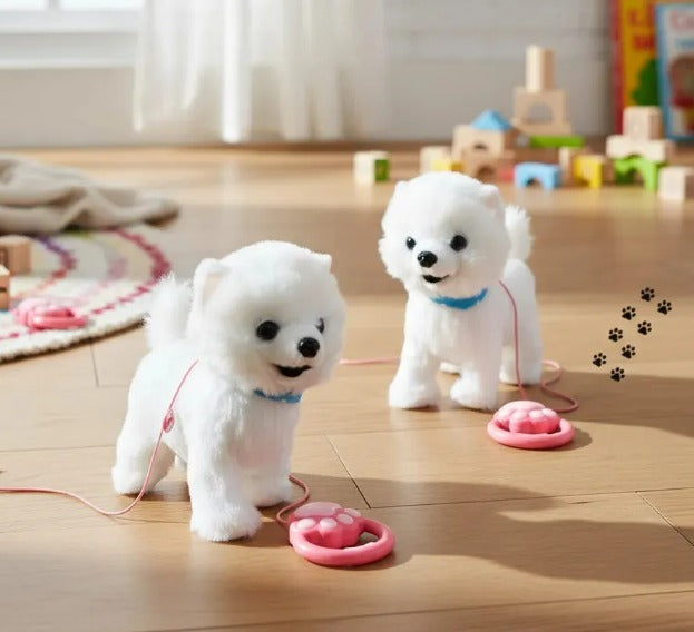 Perrito Interactivo Caminante de Peluche: Mascota de Juguete con Movimiento, Sonido y Control de Huellita