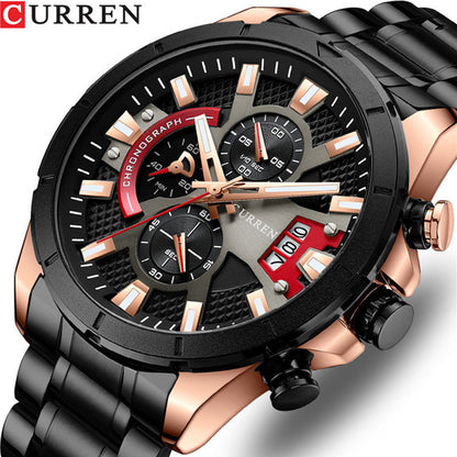 Reloj Curren 8401: Cronógrafo de Alta Gama en Acero con Tarjeta de Garantía