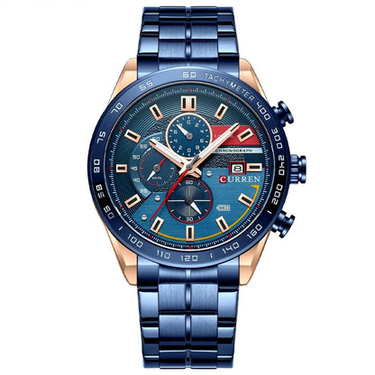 Reloj Curren 8410: Cronógrafo en Acero Inoxidable con Estilo Robusto