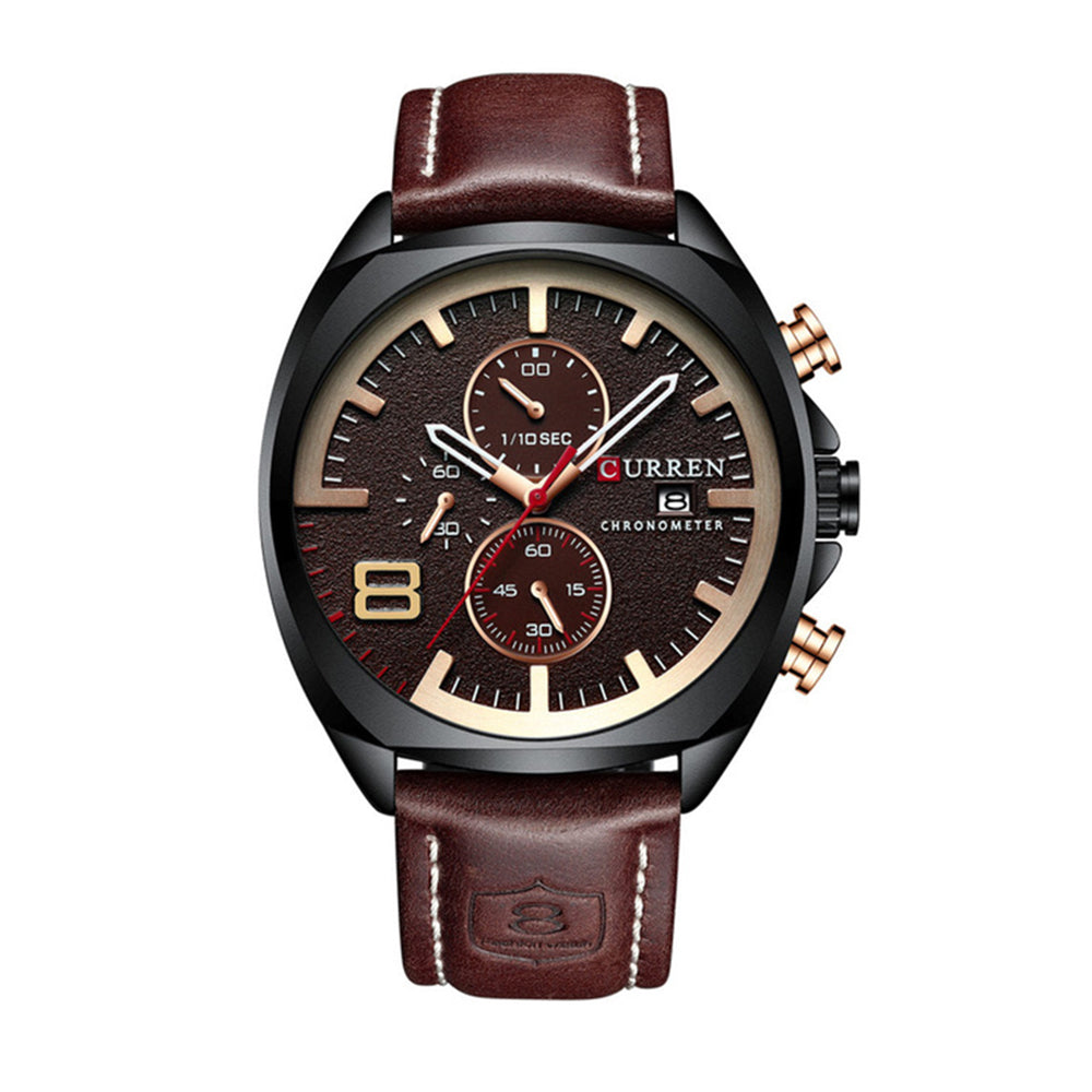 Reloj Curren 8324: Cronógrafo con Movimiento Japonés y Pulso de Cuero