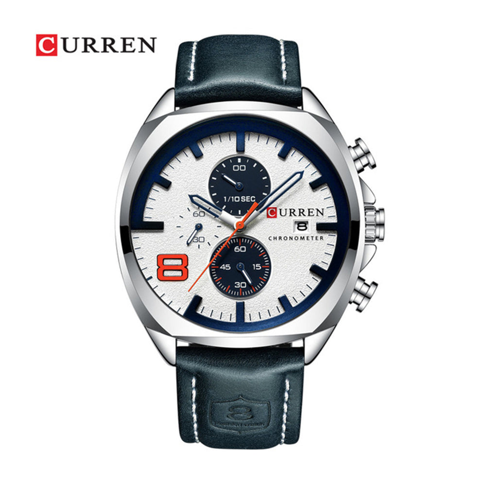 Reloj Curren 8324: Cronógrafo con Movimiento Japonés y Pulso de Cuero