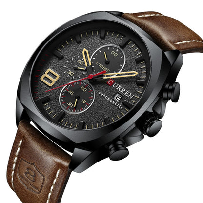 Reloj Curren 8324: Cronógrafo con Movimiento Japonés y Pulso de Cuero