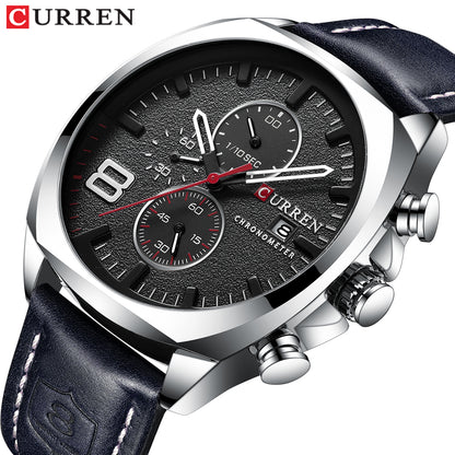 Reloj Curren 8324: Cronógrafo con Movimiento Japonés y Pulso de Cuero
