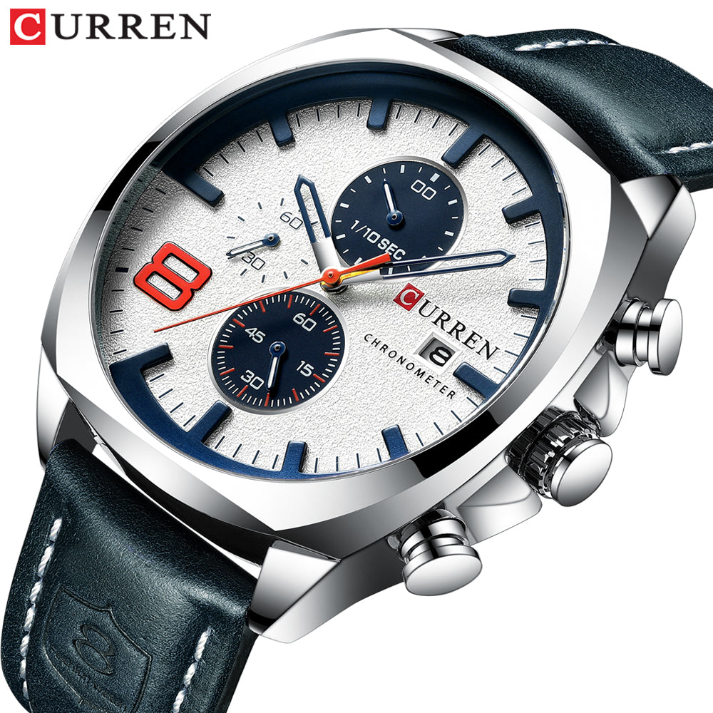 Reloj Curren 8324: Cronógrafo con Movimiento Japonés y Pulso de Cuero