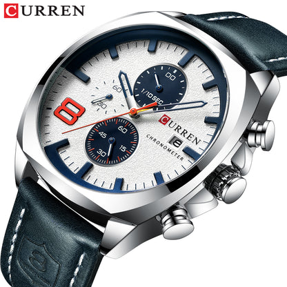 Reloj Curren 8324: Cronógrafo con Movimiento Japonés y Pulso de Cuero