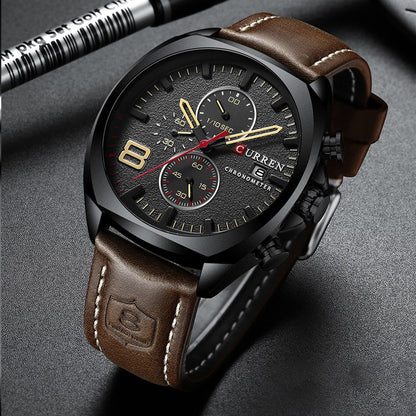 Reloj Curren 8324: Cronógrafo con Movimiento Japonés y Pulso de Cuero