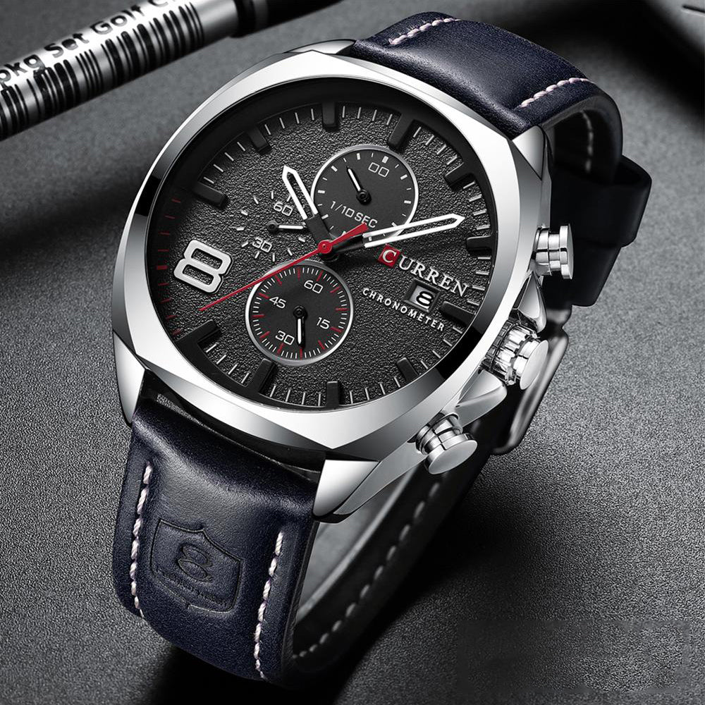 Reloj Curren 8324: Cronógrafo con Movimiento Japonés y Pulso de Cuero