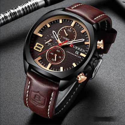 Reloj Curren 8324: Cronógrafo con Movimiento Japonés y Pulso de Cuero