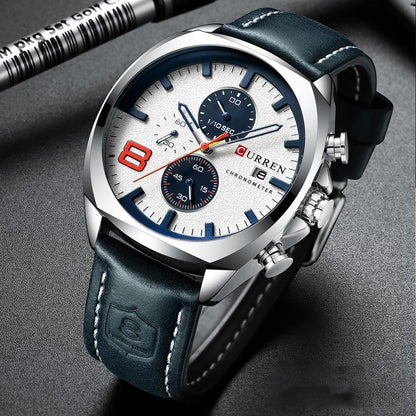 Reloj Curren 8324: Cronógrafo con Movimiento Japonés y Pulso de Cuero