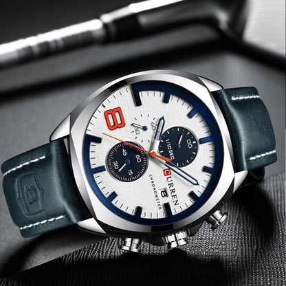Reloj Curren 8324: Cronógrafo con Movimiento Japonés y Pulso de Cuero