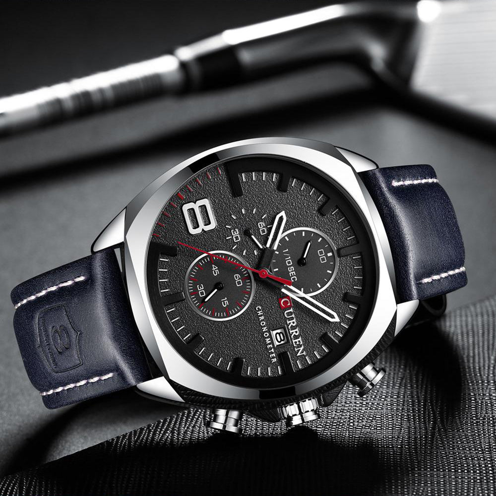 Reloj Curren 8324: Cronógrafo con Movimiento Japonés y Pulso de Cuero