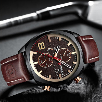 Reloj Curren 8324: Cronógrafo con Movimiento Japonés y Pulso de Cuero