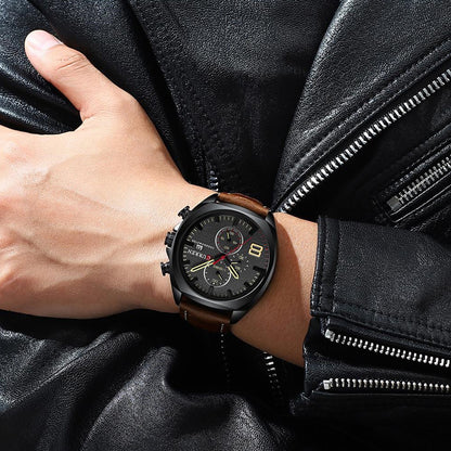 Reloj Curren 8324: Cronógrafo con Movimiento Japonés y Pulso de Cuero