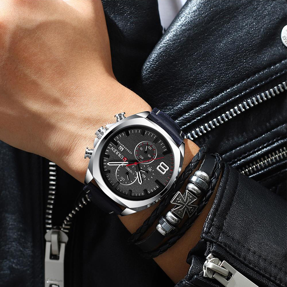 Reloj Curren 8324: Cronógrafo con Movimiento Japonés y Pulso de Cuero