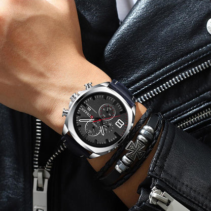 Reloj Curren 8324: Cronógrafo con Movimiento Japonés y Pulso de Cuero