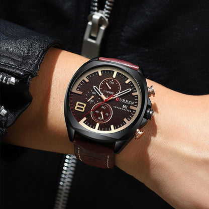 Reloj Curren 8324: Cronógrafo con Movimiento Japonés y Pulso de Cuero